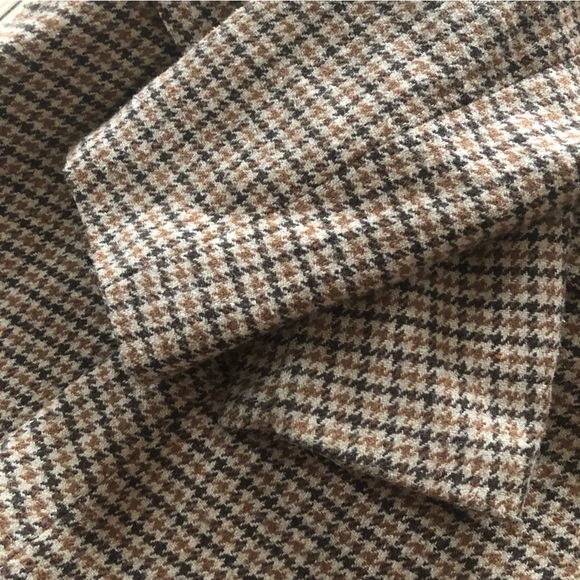 Zara Double Breasted Plaid Wool Coat in Brown Size L - Picture 12 of 14